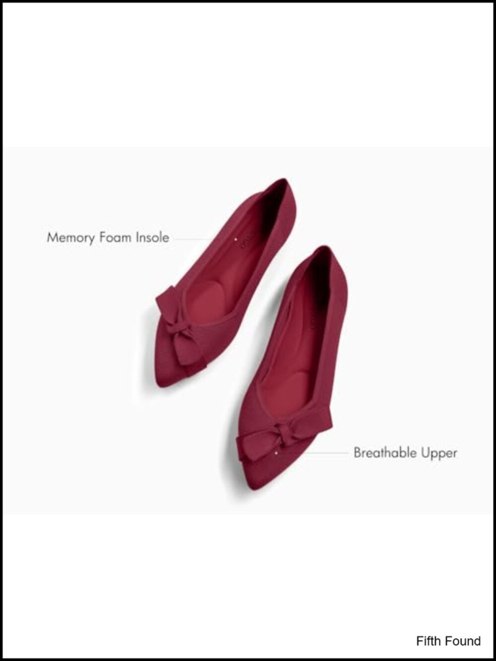 Pointed Toe Knit Bow Ballet Flats Slip On Dressy Work Casual Shoes for Women - Picture 5 of 6